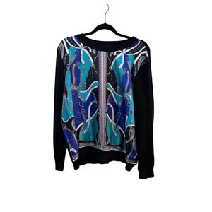 Carlisle Collection Lightweight Silk Sweater Equestrian Horse Size XXL Royal